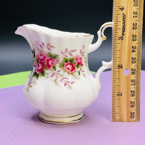 Vintage 60s Royal Albert England Lavender Rose Creamer: Gilded Bone China - Picture 10 of 10